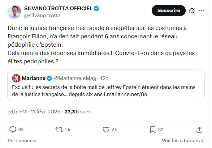 Silvano Trotta: Donc la justice française très rapide...
