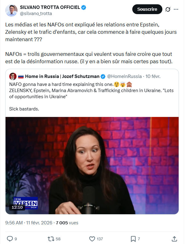 Silvano Trotta: Les médias et les NAFOs ont expliqué...
