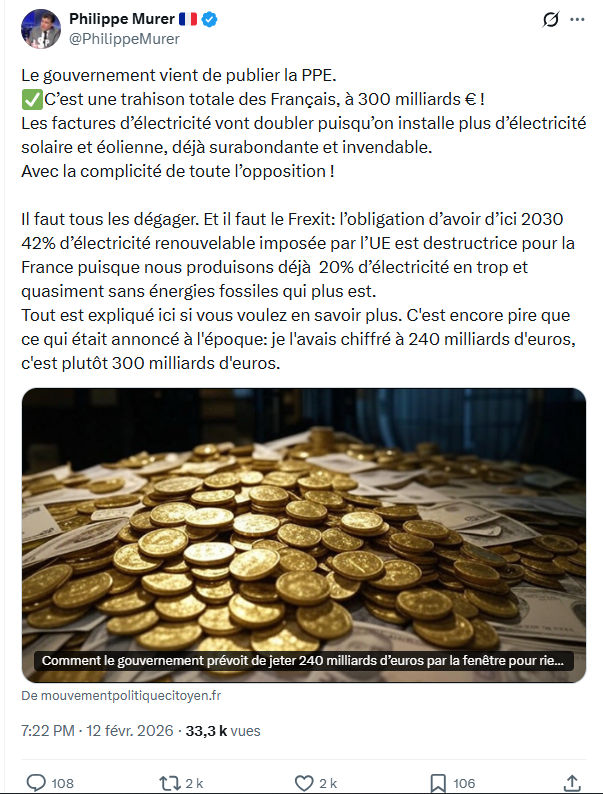 Philippe Murer: Le gouvernement vient de publier la PPE...