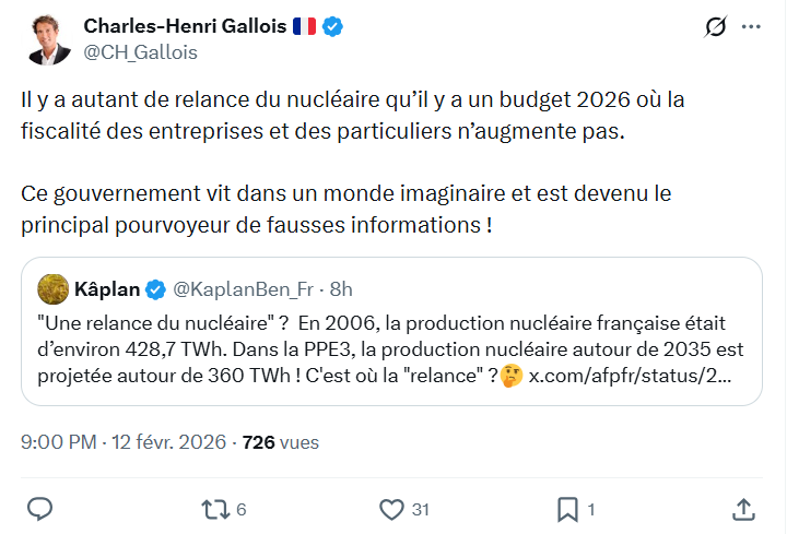 Charles-Henri Gallois: Il y a autant de relance du nucléaire...
