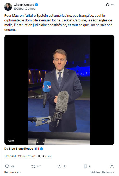 Gilbert Collard: Pour Macron l'affaire Epstein est américaine...