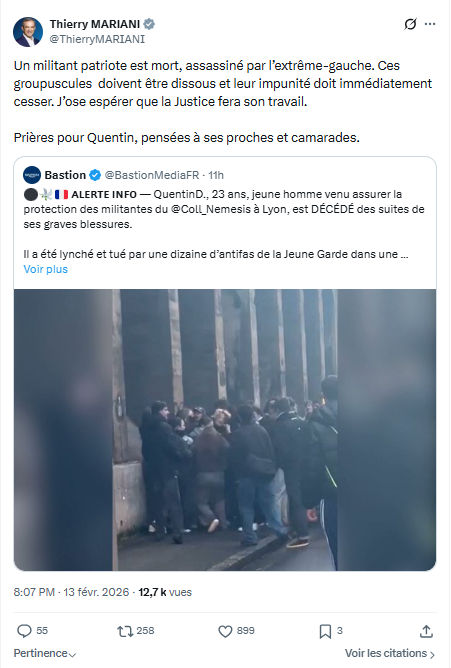 Thierry Mariani: Un militant patriote est mort...