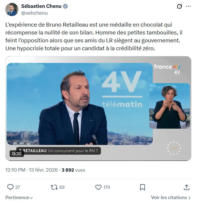 Sébastien Chenu: L'expérience de Bruno Retailleau...