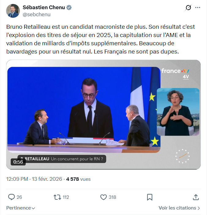 Sébastien Chenu: Bruno Retailleau est un candidat macroniste...