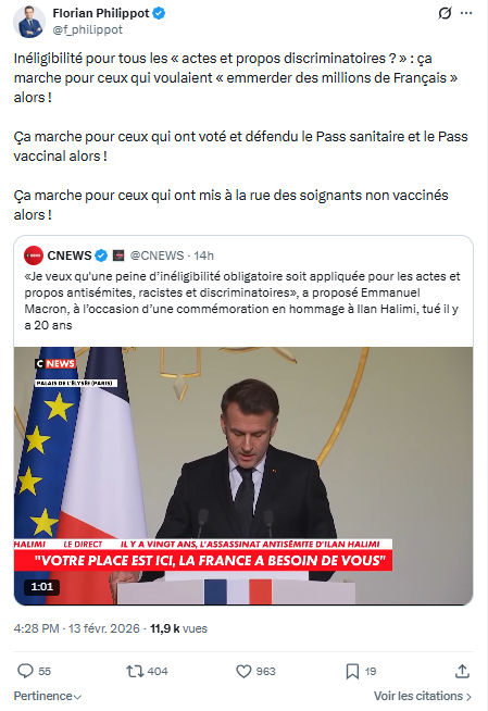 Florian Philippot: Inéligibilité pour tous les « actes et propos discriminatoires ? »...