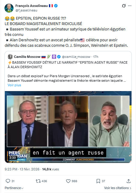 Francois Asselineau: EPSTEIN, ESPION RUSSE...