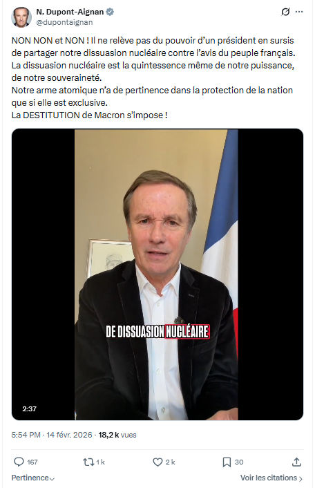 Nicolas Dupont-Aignan: NON NON et NON...