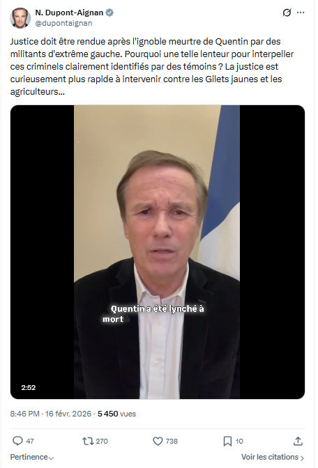 Nicolas Dupont-Aignan: Justice doit être rendue après...