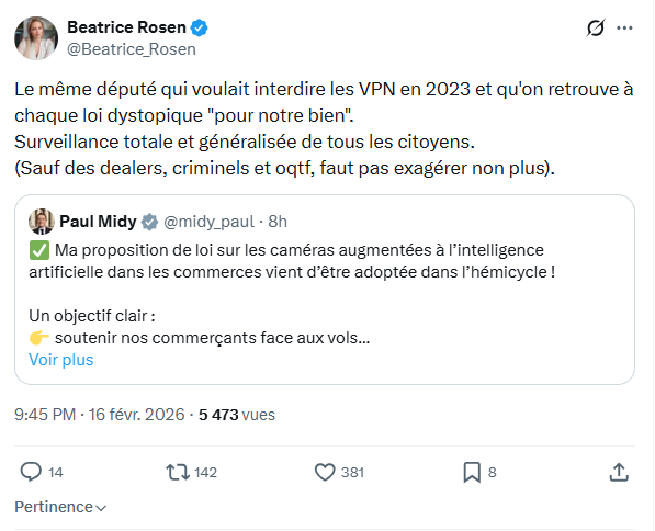 Béatrice Rosen: Le même député qui voulait interdire les VPN...