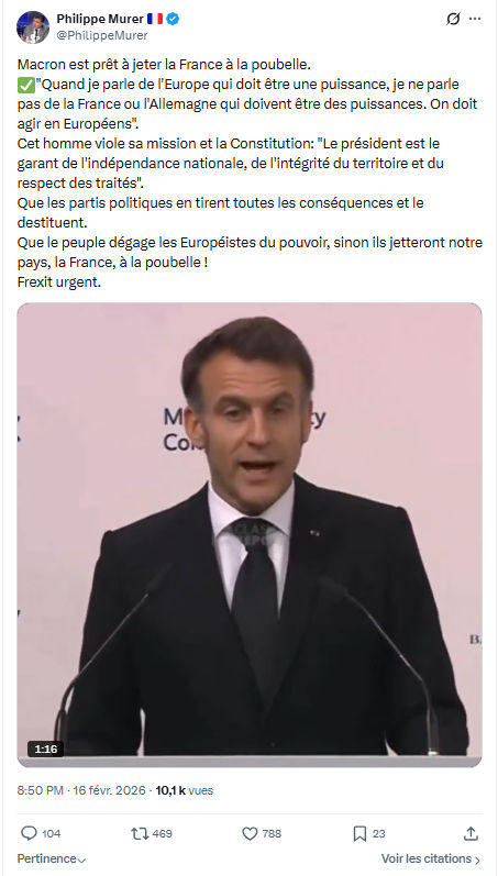 Philippe Murer: Macron est prêt à jeter la France à la poubelle...