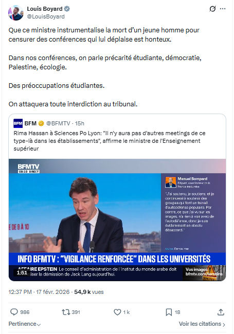 Louis Boyard: Que ce ministre instrumentalise la mort d’un jeune homme...