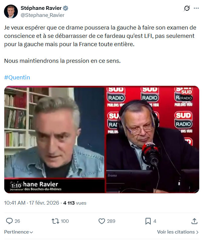 Stéphane Ravier: Je veux espérer que ce drame poussera...