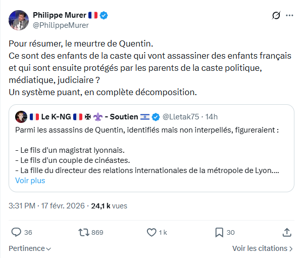 Philippe Murer: Pour résumer, le meurtre de Quentin...