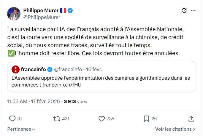 Philippe Murer: La surveillance par l'IA des Français...