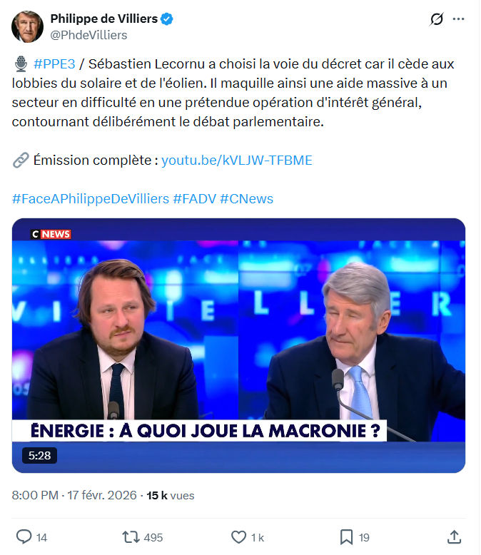 Philippe de Villiers: #PPE3 / Sébastien Lecornu a choisi la voie du décret...