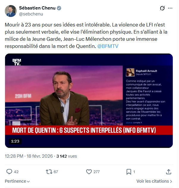 Sébastien Chenu: Mourir à 23 ans pour ses idées est intolérable...