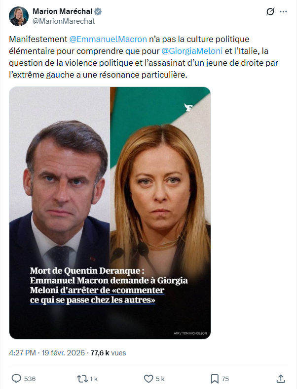 Marion Maréchal- Le Pen: Manifestement...