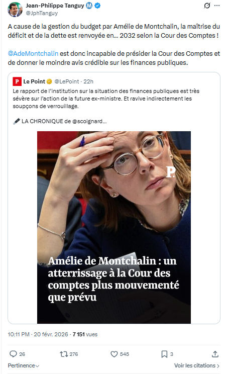 Jean-Philippe Tanguy: A cause de la gestion du budget par Amélie de Montchalin...