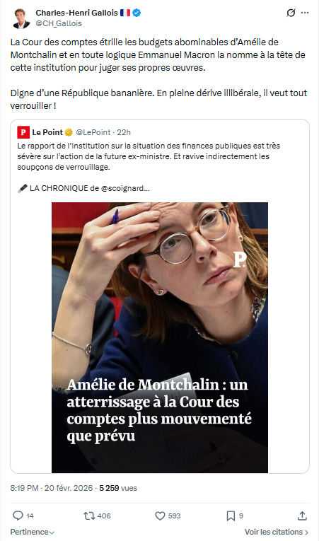 Charles-Henri Gallois: La Cour des comptes étrille les budgets abominables...