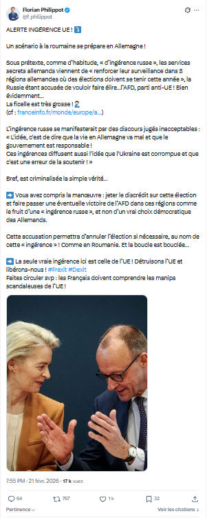 Florian Philippot: ALERTE INGÉRENCE UE...