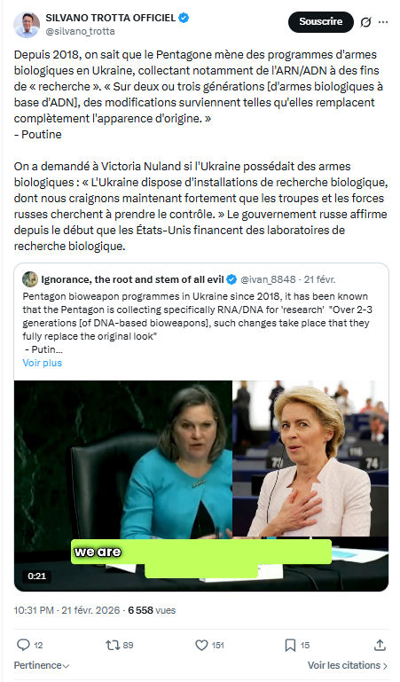 Silvano Trotta: Depuis 2018, on sait que le Pentagone...