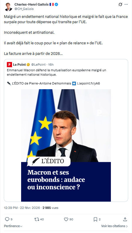 Charles-Henri Gallois: Malgré un endettement national historique...