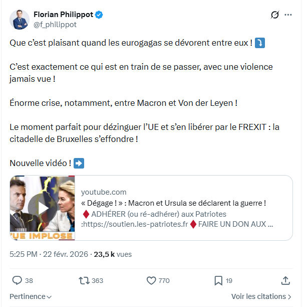 Florian Philippot: Que c’est plaisant quand les eurogagas...