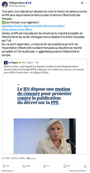 Philippe Murer: Tout parti, tout député qui refusera...