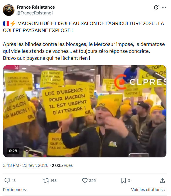 France Résistance: MACRON HUÉ ET ISOLÉ AU SALON...