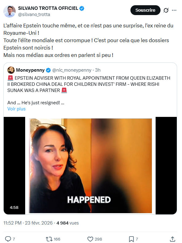 Silvano Trotta: L'affaire Epstein touche même...