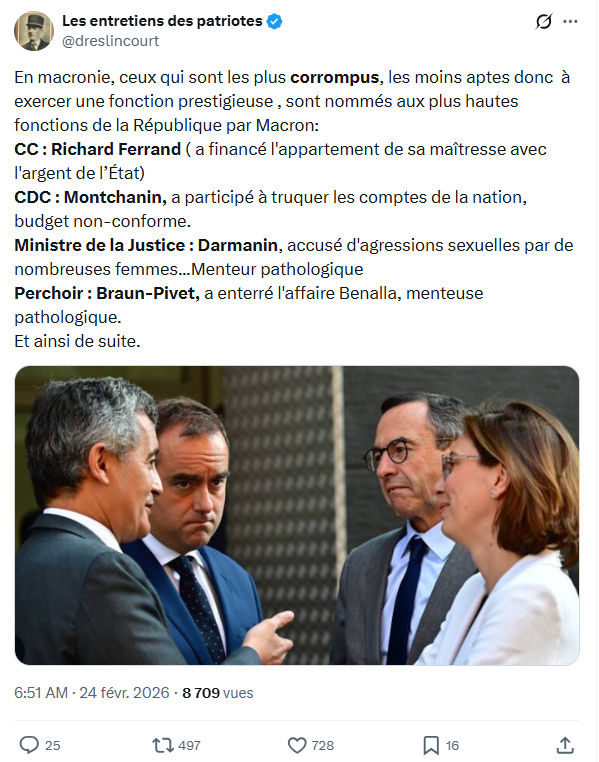 Marquis de Dreslincourt: En macronie, ceux qui sont les plus corrompus...