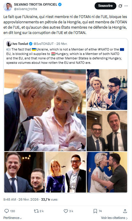 Silvano Trotta: Le fait que l'Ukraine, qui n'est membre ni de l'OTAN...