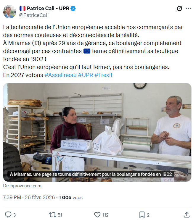 Patrice Cali: La technocratie de l'Union européenne...
