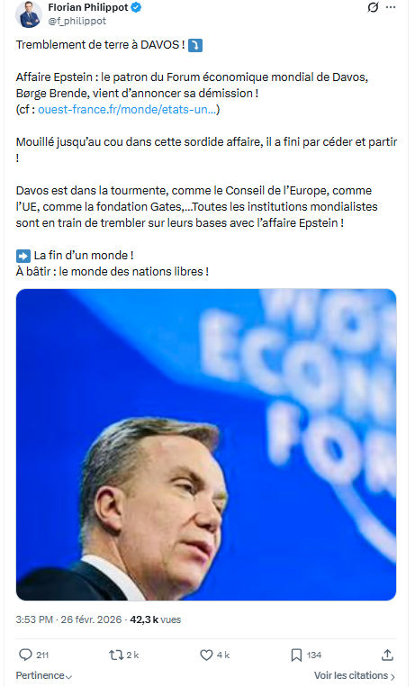 Florian Philippot: Tremblement de terre à DAVOS...