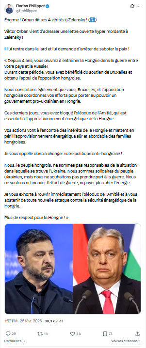 Florian Philippot: Énorme ! Orban dit ses 4 vérités à Zelensky...