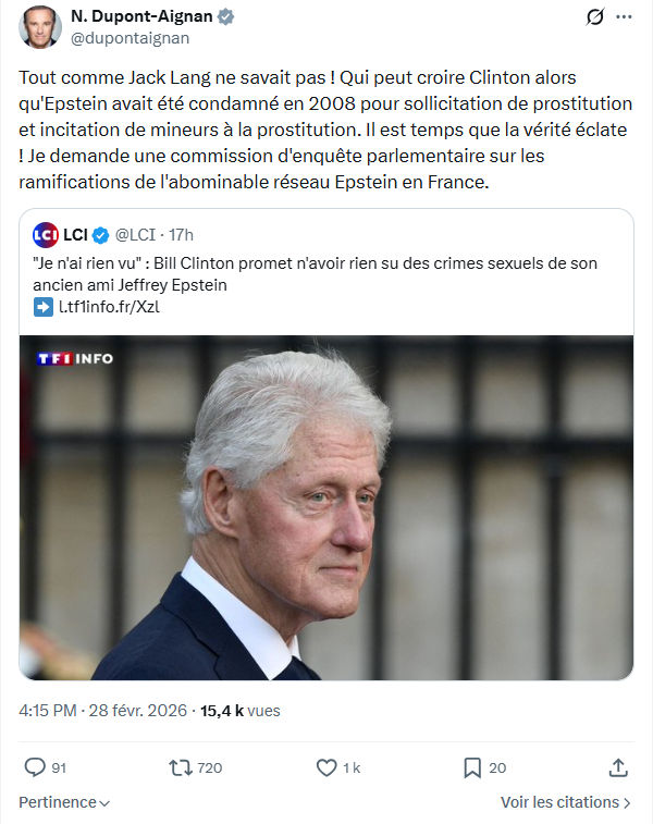 Nicolas Dupont-Aignan: Tout comme Jack Lang ne savait pas...
