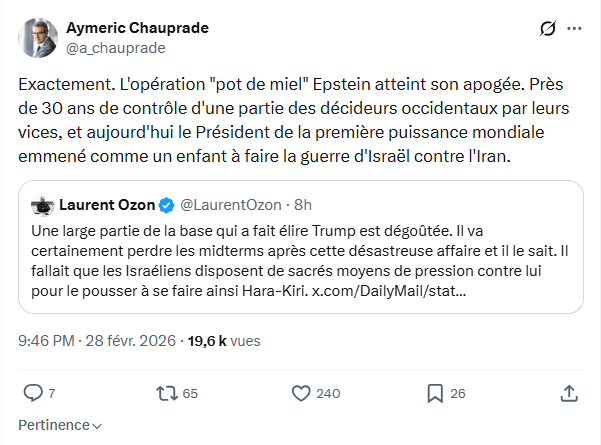 Aymeric Chauprad: Exactement. L'opération "pot de miel" Epstein...