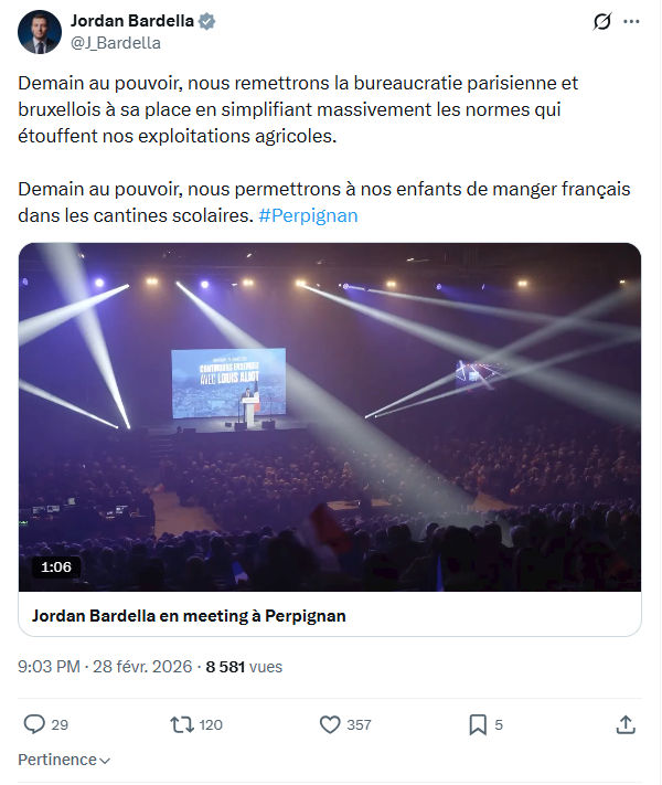 Jordan Bardella: Demain au pouvoir, nous remettrons la bureaucratie parisienne...