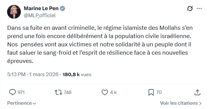 Marine Le Pen: Dans sa fuite en avant criminelle...