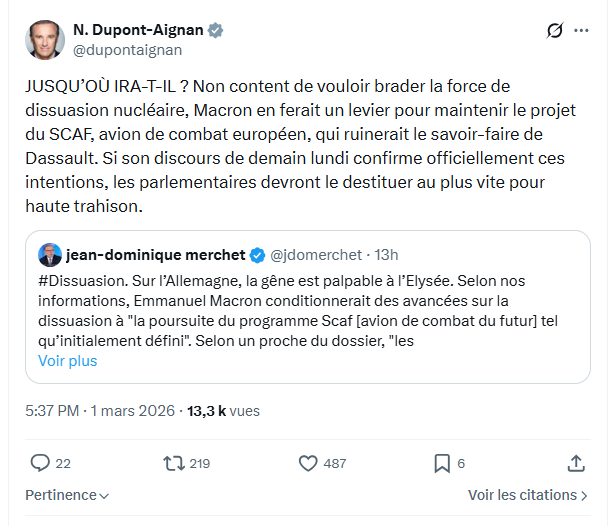 Nicolas Dupont-Aignan: JUSQU’OÙ IRA-T-IL...