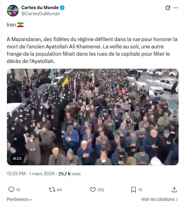 Cartes du Monde: À Mazandaran, des fidèles du régime...