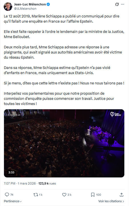 Jean-Luc Mélenchon: Le 12 août 2019, Marlène Schiappa...