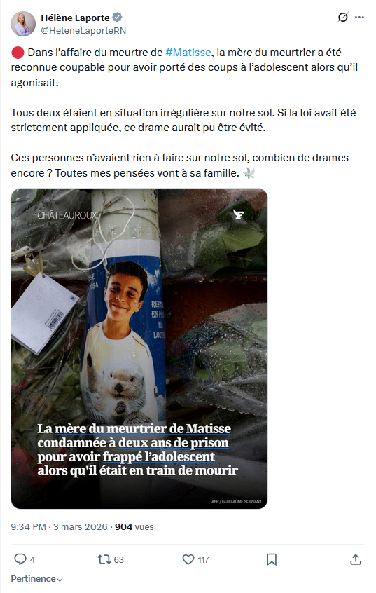 Hélène Laporte: Dans l’affaire du meurtre de #Matisse...