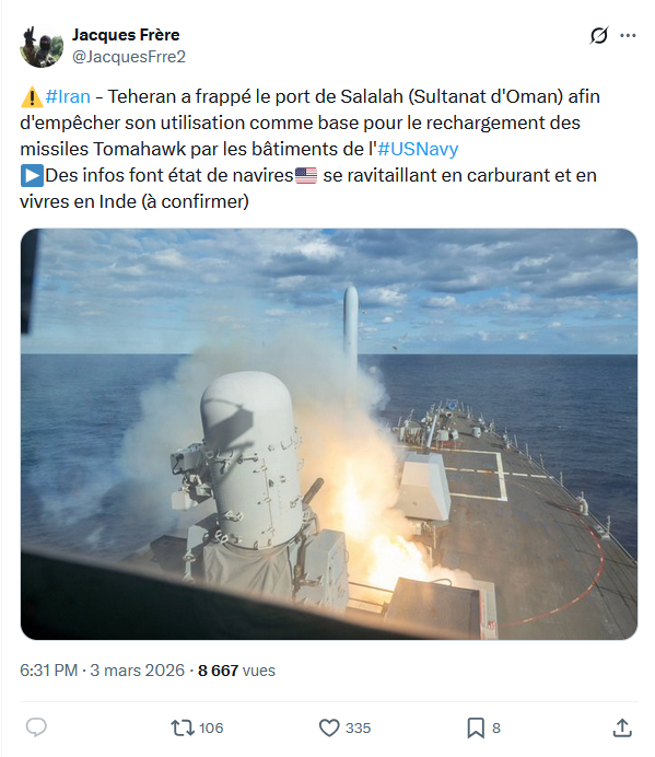 Jacques Frère: #Iran - Teheran a frappé le port de Salalah...