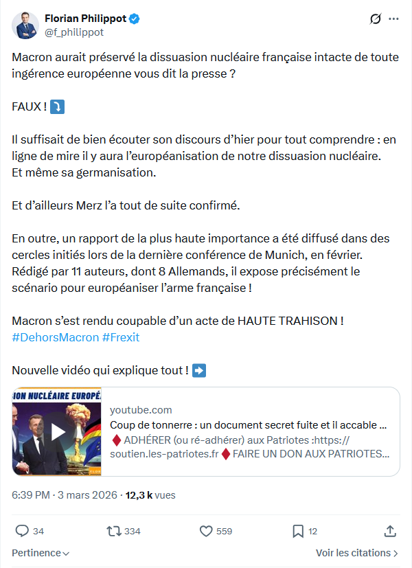 Florian Philippot: Macron aurait préservé la dissuasion nucléaire française...