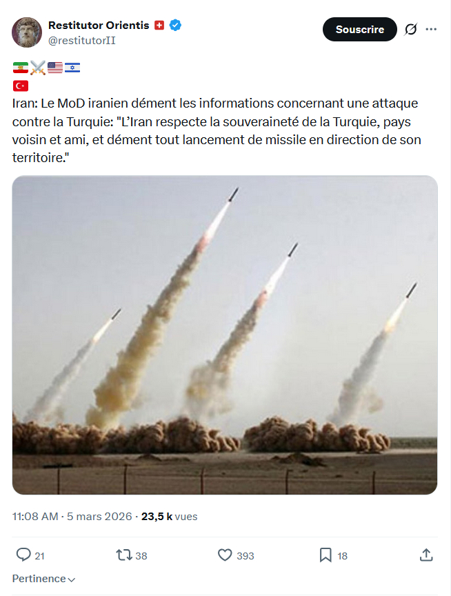 Restitutor Orientis: Iran: Le MoD iranien dément les informations...