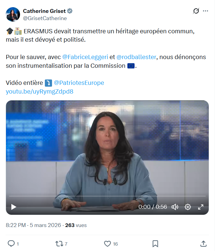Catherine Griset: ERASMUS devait transmettre un héritage...