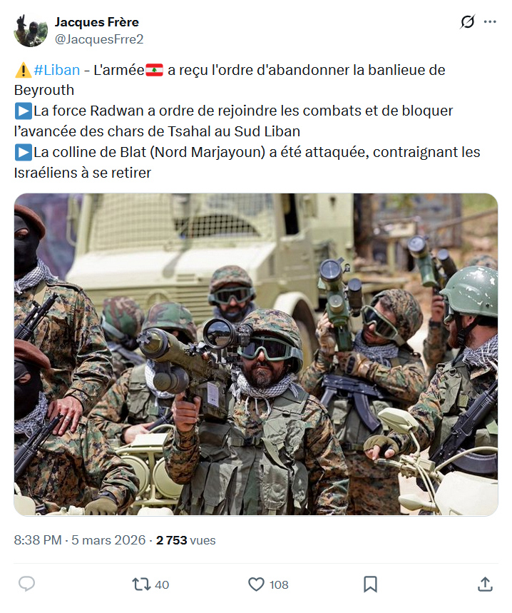 Jacques Frère: #Liban - L'armée🇱🇧 a reçu l'ordre...