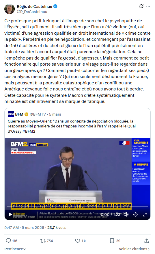 Régis de Castelnau: Ce grotesque petit freluquet à l'image...