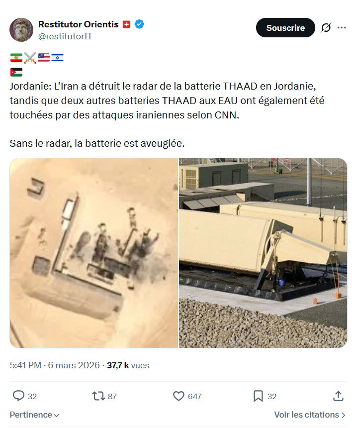 Restitutor Orientis: Jordanie: L’Iran a détruit le radar...
